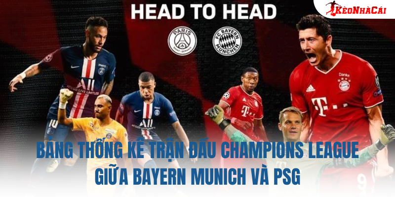 Bảng thống kê trận đấu Champions League giữa Bayern Munich và PSG