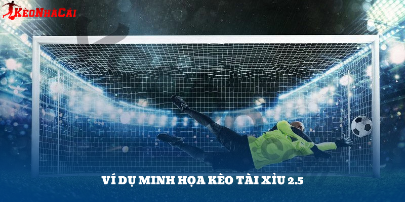 Ví dụ kèo tài xỉu 2.5 trên giao diện nhà cái – chọn Tài nếu tin trận có từ 3 bàn trở lên.
